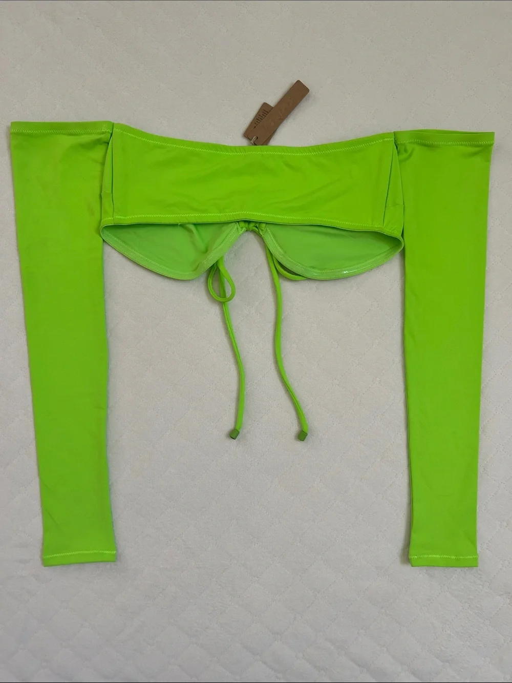 SKIMS | Long Sleeve Neon Green Bikini Top | S